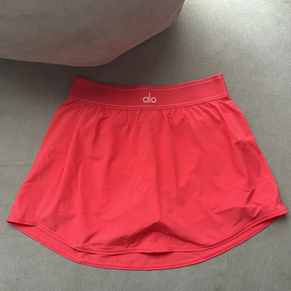 Alo Yoga Match Point Tennis Skirt Candy Red M